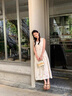 EIN蕾絲田園詩 EIN言法式蕾絲歐若風(fēng)波浪繡花無袖連衣裙女25夏新款 淺杏 L 曬單實(shí)拍圖