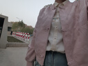 她池新中式棒球服外套女2025秋裝新款寬松款盤扣國(guó)風(fēng)上衣夾克 曬單實(shí)拍圖