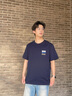 名創(chuàng)優(yōu)品（MINISO）短袖t恤男夏季2025新款美式重磅男款休閑寬松純棉藏青色半袖衣服 【100%純棉】藏青(摩登胸標(biāo)) 3XL (體重180-205斤) 曬單實(shí)拍圖