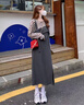 SNYDER WEAR2025新款女套裝不規則開(kāi)叉簡(jiǎn)約寬松背帶長(cháng)裙條紋休閑時(shí)尚上衣兩件 兩件套 上衣+裙子 S 建議70-90斤 曬單實(shí)拍圖