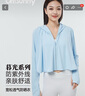 OhSunny短款防曬衣女時尚披肩護臉款防紫外線防曬服薄外套 人魚藍 M 均碼 曬單實拍圖