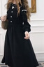 妖精的口袋黑色針織拼接收腰連衣裙女2025年春新款赫本風長袖裙子 時尚黑色 S 曬單實拍圖