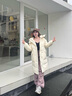 BOSIDENG25新款羽絨服女中長(cháng)款90絨連帽時(shí)尚休閑厚冬季保暖外套B250245252 珠光米7F87 XS 155/80A 體重約100斤以?xún)?曬單實(shí)拍圖