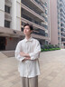 GXG男裝 【涼感】 條紋設(shè)計(jì)七分袖襯衫通勤男士襯衣 2025夏季新品 米條紋 M 曬單實(shí)拍圖