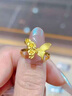 中國黃金黃金雙生花蝴蝶戒指女款足金花朵活口指環(huán)情人節(jié)禮物送女友送老婆 雙生花蝴蝶戒指 約2.5g 曬單實(shí)拍圖