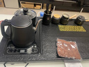 石匠家天然烏金石茶盤功夫茶具套裝家用整套全自動(dòng)上水一體辦公石頭茶臺(tái) 蘇窗款85*45*3CM【黑陶套裝】 曬單實(shí)拍圖