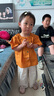 G.DUCKKIDS女童夏裝套裝2025新款洋氣時髦兒童套裝夏季女寶寶衣服休閑兩件套 南瓜色 100 （建議身高90cm 3-4歲）cm 曬單實拍圖