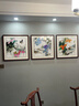 歐藍盾純手繪花鳥(niǎo)畫(huà)玄關(guān)裝飾畫(huà)名家寫(xiě)意國畫(huà)餐廳掛畫(huà)三聯(lián)畫(huà)客廳沙發(fā)壁畫(huà) 紫氣東來(lái)（框色聯(lián)系客服） 裝框50*50 曬單實(shí)拍圖
