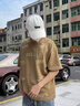 倉石一樹潮牌2025新款短袖t恤男士夏季寬松休閑時尚重磅純棉 卡其色 XL 曬單實拍圖