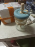 高顏值玻璃花茶杯顏值帶吸管玻璃杯茶杯水杯咖啡杯 藍(lán)色 500ml 曬單實(shí)拍圖