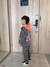 G.DUCKKIDS兒童裝男童秋裝套裝2024新款春秋款中大童男孩牛仔帥氣秋季衣服潮 灰色三件套 160cm 曬單實(shí)拍圖