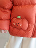 巴拉巴拉balaOne兒童羽絨服寶寶女童男童2025年冬季嬰兒可愛(ài)三防外套保暖 紅色小南瓜61003-白鴨絨 100 （充絨量81g 適合2-3歲） 曬單實(shí)拍圖