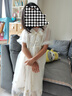 G.duck女童連衣裙夏季2025新款兒童夏裝裙子寶寶公主裙禮服小童白色紗裙 米色 140 (身高130-140cm 7-8周歲) 曬單實(shí)拍圖