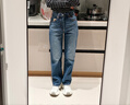 Levi's【商場同款】李維斯25年春夏新款女士高腰直筒牛仔褲72693 中藍(lán)色 24 27 曬單實拍圖