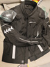 SULAITE摩托車四季騎行服仿賽機(jī)車服騎士服賽車防摔秋冬防水男女騎行裝備 【重磅新品】曜夜黑套裝/可拆內(nèi)襯/抵雨防水 2XL 曬單實(shí)拍圖