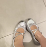 拔佳瑪麗珍女2024秋季厚底淺口單鞋娃娃鞋UHA03CQ4 銀色 36 曬單實(shí)拍圖