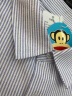大嘴猴（paul frank）短袖襯衫男夏季日系潮牌條紋襯衣男士外套寬松休閑男裝 藍色 2XL  曬單實拍圖