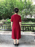 珂儷莎媽媽夏裝連衣裙高貴氣質(zhì)中老年女夏季婚宴裝母親節雪紡洋氣裙子 YMQ511-紅色 2XL 【建議105-120斤】 曬單實(shí)拍圖