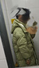 紫涵（ZIHAN）紫涵長款連帽羽絨服外套女2024年冬季新款純色寬松過膝鴨絨面包服 霧綠色 L 曬單實拍圖