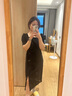Navigare意大利小帆船女小黑裙修身中長裙方領(lǐng)連衣裙2322875517 黑 S  曬單實(shí)拍圖
