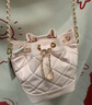 CHARLES&KEITH絎縫菱格鏈條水桶包雙肩包包女包女友生日禮物CK2-10701506 Light Pink淺粉色 M 曬單實拍圖