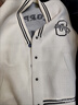 皮爾卡丹（pierre cardin）韓版小個(gè)子棒球服毛呢外套女短款2024秋冬新款寬松字母針織開(kāi)衫 白色 均碼 曬單實(shí)拍圖