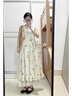 妙奕嘉無(wú)袖連衣裙裙子女夏季2025新款小個(gè)子氣質(zhì)印花長(zhǎng)裙顯瘦遮肚子韓版 花卉無(wú)袖連衣裙【杏色】 L 【建議110-120斤】 曬單實(shí)拍圖