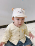 圖涂丫嬰兒帽子秋冬男寶寶鴨舌帽春秋季新生兒0-1-2歲嬰幼兒遮陽(yáng)帽秋天 斑點(diǎn)萌寶-奶油米 46碼：帽圍（42-46cm）建議6-12個(gè)月 曬單實(shí)拍圖