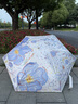 川布膠囊傘遮陽傘防紫外線防曬傘女夏晴雨傘兩用彩膠小巧便攜太陽傘 飛花霾藍(lán)-超輕卡片傘飛鳥集防曬傘+傘 曬單實(shí)拍圖