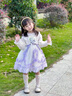 木木屋公主裙女童連衣裙春秋季兒童洛麗塔裙子長袖小女孩秋裝生日蓬蓬裙 紫色 120 適合110-120cm年齡6-7歲 曬單實拍圖
