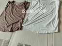 雅鹿莫代爾V領(lǐng)無(wú)袖t恤女夏季內搭薄款寬松背心上衣大碼百搭休閑打底衫 白色 L (建議100-120斤) 曬單實(shí)拍圖