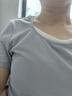 百圖betu女裝2025夏季新款T恤假兩件撞色領柔軟拉架棉短袖上衣2504T31 淺蘭 M 曬單實拍圖