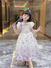 G.DUCKKIDS艾莎公主裙女童冰雪奇緣連衣裙夏季兒童禮服長(zhǎng)裙愛(ài)莎蓬蓬裙新款 漸變色-娃娃領(lǐng) 805 150 曬單實(shí)拍圖