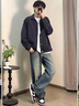 森馬（Semir）牛仔外套男25秋復古水洗輕工裝夾克小寬松上衣中性款109125108113 曬單實(shí)拍圖