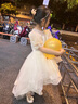 DOMIAMIAKIDS女童禮服輕奢小眾高端花童婚禮生日公主裙小主持人鋼琴比賽演 淺香檳色+皇冠 110 cm 曬單實拍圖