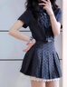 斤慕韓系復(fù)古波點(diǎn)連衣裙 2025夏季新款女裝韓版假兩件氣質(zhì)顯瘦裙子 灰色 L 建議100-115斤 曬單實(shí)拍圖