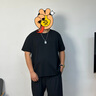 胖哥哥大碼夏季胖子短袖T恤男冰氧防曬T加肥加大肥佬上衣寬松圓領(lǐng)衣服 玄鐵黑 5XL （250-270斤） 曬單實(shí)拍圖