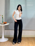 Calvin KleinJeans25春夏女士美式復(fù)古摩登潮流黑色微彈ck闊腿牛仔褲47B089G CLT-牛仔黑（R） 25 曬單實(shí)拍圖
