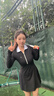 天使季節長(cháng)袖網(wǎng)球連衣裙女2025新款秋冬絕美羽毛球網(wǎng)球服運動(dòng)裙子 黑色 M 曬單實(shí)拍圖