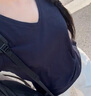 優(yōu)衣庫女裝竹節紗V領(lǐng)T恤/短袖棉白T上衣打底內搭春夏新款483576 69 藏青色 M /160/84A 曬單實(shí)拍圖