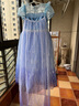維諾亞冰雪奇緣愛莎公主裙夏季兒童生日洋氣禮服女童愛莎連衣裙網(wǎng)紗裙 8066短袖(配披紗)燈帶 140 曬單實(shí)拍圖
