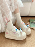 TTKJ厚底增高大頭鞋女可愛(ài)香腸小狗鞋花百搭運動(dòng)板鞋帆布休閑小白鞋子 曬單實(shí)拍圖