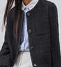 beanpole 濱波春秋女士粗花呢智性風(fēng)單西外套 黑色 S 160/84A 曬單實(shí)拍圖