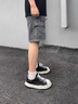 水洗復古工裝牛仔短褲男士夏季薄款美式高街潮牌寬松大碼五分中褲 藍色 L 曬單實(shí)拍圖