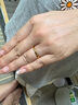 中國黃金（CHINA GOLD）黃金戒指女光面鉆紋米字螺紋足金素圈指環(huán)結(jié)婚520禮物送老婆女友 圈號12 約1g 曬單實拍圖