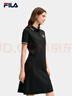 FILA 斐樂官方女裝針織連衣裙2025秋季新款時尚休閑防曬涼感POLO裙 正黑色-BK L 170/88A/L 曬單實拍圖