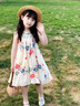 小咕嘟熊女童連衣裙夏裝2025新款洋氣兒童公主裙背心裙女孩度假掛脖吊帶裙 米杏 120 曬單實(shí)拍圖