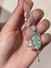 金枝玉葉天然危料藍(lán)水糯種葉子吊墜翡翠鑲嵌純銀項(xiàng)鏈女夏季 藍(lán)水葉子項(xiàng)鏈 曬單實(shí)拍圖