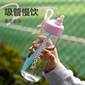 樂扣樂扣（LOCK&LOCK）夏季塑料運動水杯帶吸管提環(huán)戶外水壺便攜男女杯子白色750ml 曬單實拍圖
