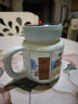 貝瑟斯馬克杯陶瓷咖啡杯情侶杯貓貓創(chuàng)意禮物早餐杯泡茶藍(lán)色帶蓋水杯子 曬單實(shí)拍圖